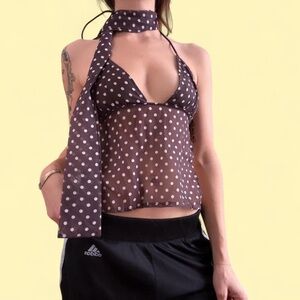 Polka Dot Sheer Halter Top